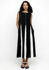 Ozai N Kú Pleated Woven A-Line Dress, Black