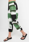 Ozai N Kú Watercolour Print Cropped Trousers, Green Multi