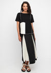 Ozai N Kú Contrast Colour A-Line Skirt, Black