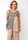 Ozai N Kú Contrast Vest Top, Sand and Grey