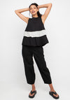 Ozai N Kú Pleated Detail Sleeveless Top, Black