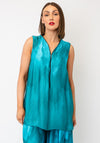 Ozai N Kú Watercolour Effect with Zip Detail Top, Blue