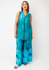 Ozai N Kú Watercolour Effect with Zip Detail Top, Blue
