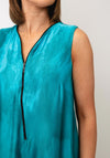 Ozai N Kú Watercolour Effect with Zip Detail Top, Blue