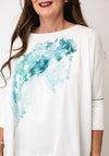 Ozai N Kú Watercolour Print Relaxed Top, White Multi