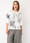 Ozai N Kú Abstract Print Relaxed Top, Black and White