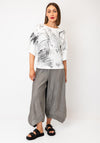 Ozai N Kú Abstract Print Relaxed Top, Black and White