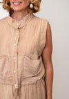 Ozai N Kú Button-Down Vest, Light Beige