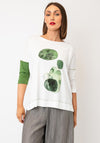Ozai N Kú Relaxed Graphic Print T-Shirt, White and Green