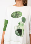Ozai N Kú Relaxed Graphic Print T-Shirt, White and Green