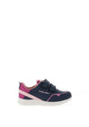 Pablosky Girls Glitter Trim Dual Strap Trainers, Navy & Pink