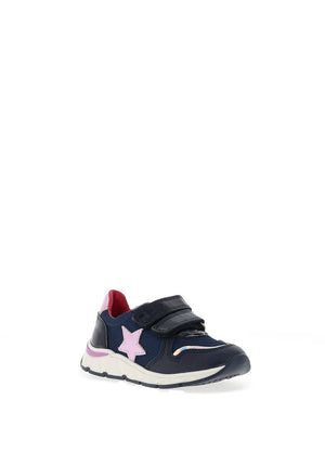 Pablosky Girls Shimmer Mesh Star Dual Strap Trainers, Pink