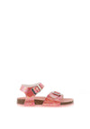 Pablosky Girl Shimmer Buckled Sandals, Coral