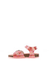 Pablosky Girl Shimmer Buckled Sandals, Coral