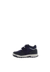 Pablosky Boys Leather Dual Strap Stripe Trainers, Navy
