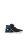 Pablosky Boys 974520 Velcro and Strech Lace High Top Trainer, Navy