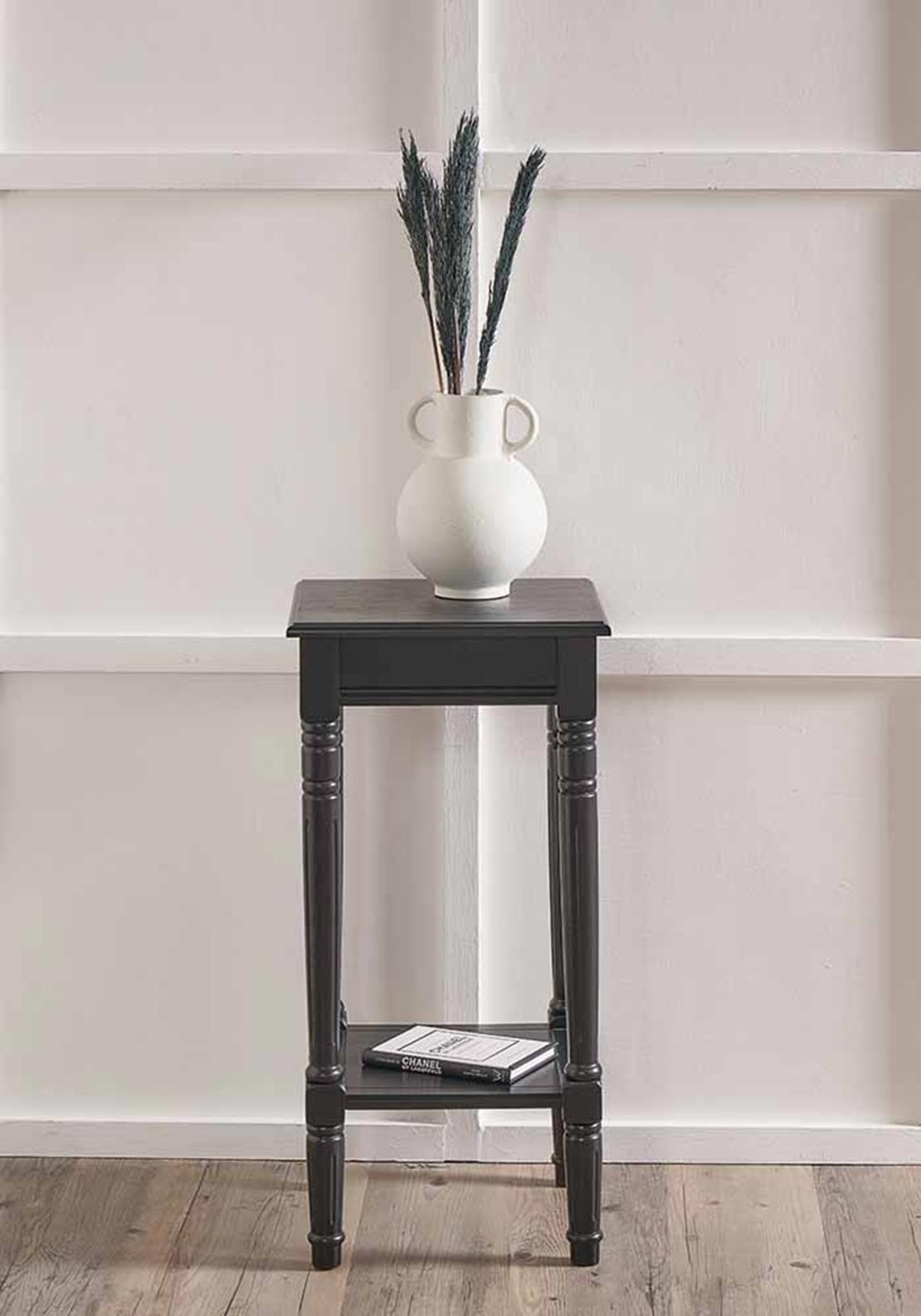 Pacific Heritage Pine Wood Accent Table, Black