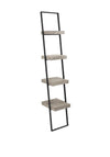 Pacific Jersey Concrete Effect 4 Shelf Ladder Unit, Black and Grey