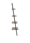 Pacific Jersey Concrete Effect 4 Shelf Ladder Unit, Black and Grey