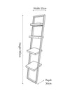 Pacific Jersey Concrete Effect 4 Shelf Ladder Unit, Black and Grey