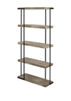Pacific Jersey Concrete Effect 5 Shelf Unit, Black and Grey