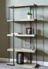 Pacific Jersey Concrete Effect 5 Shelf Unit, Black and Grey