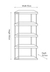 Pacific Jersey Concrete Effect 5 Shelf Unit, Black and Grey
