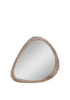 Pacific Oak Wood Curved Wall Mirror, Brown