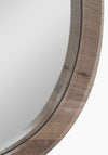 Pacific Oak Wood Curved Wall Mirror, Brown