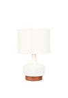 Pacific Elio Wood Effect Textured Ceramic Table Lamp, White