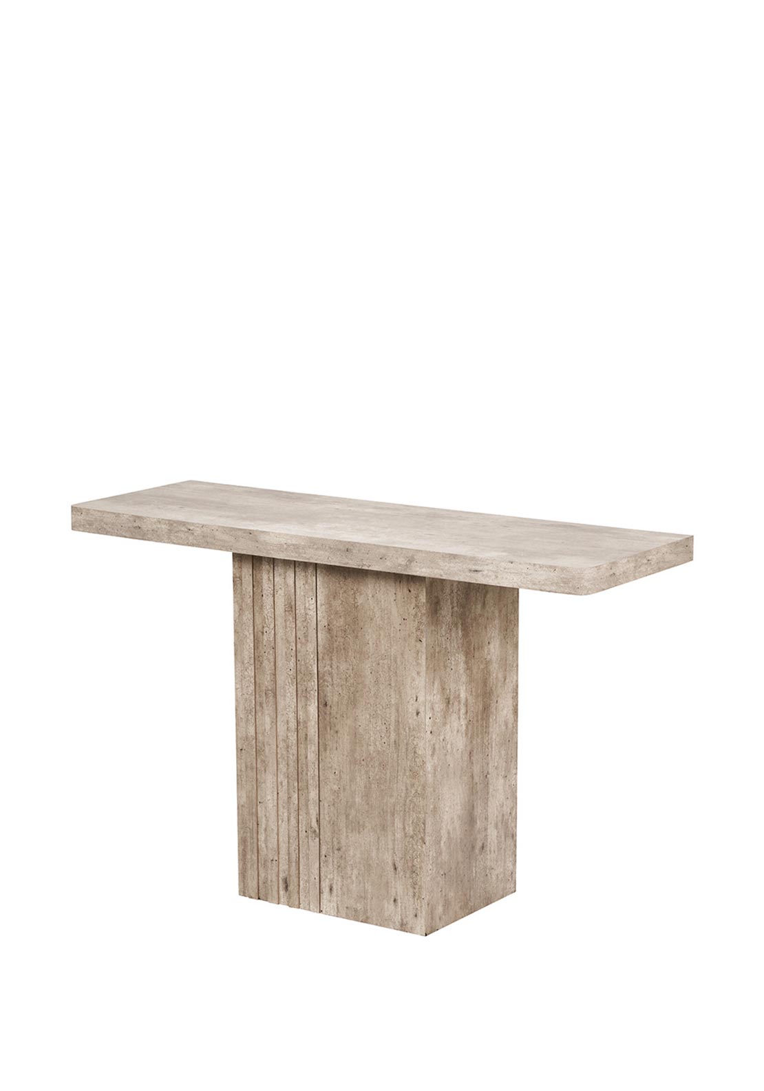 Pacific Elkton Concrete Effect Groove Detail Console Table, Natural