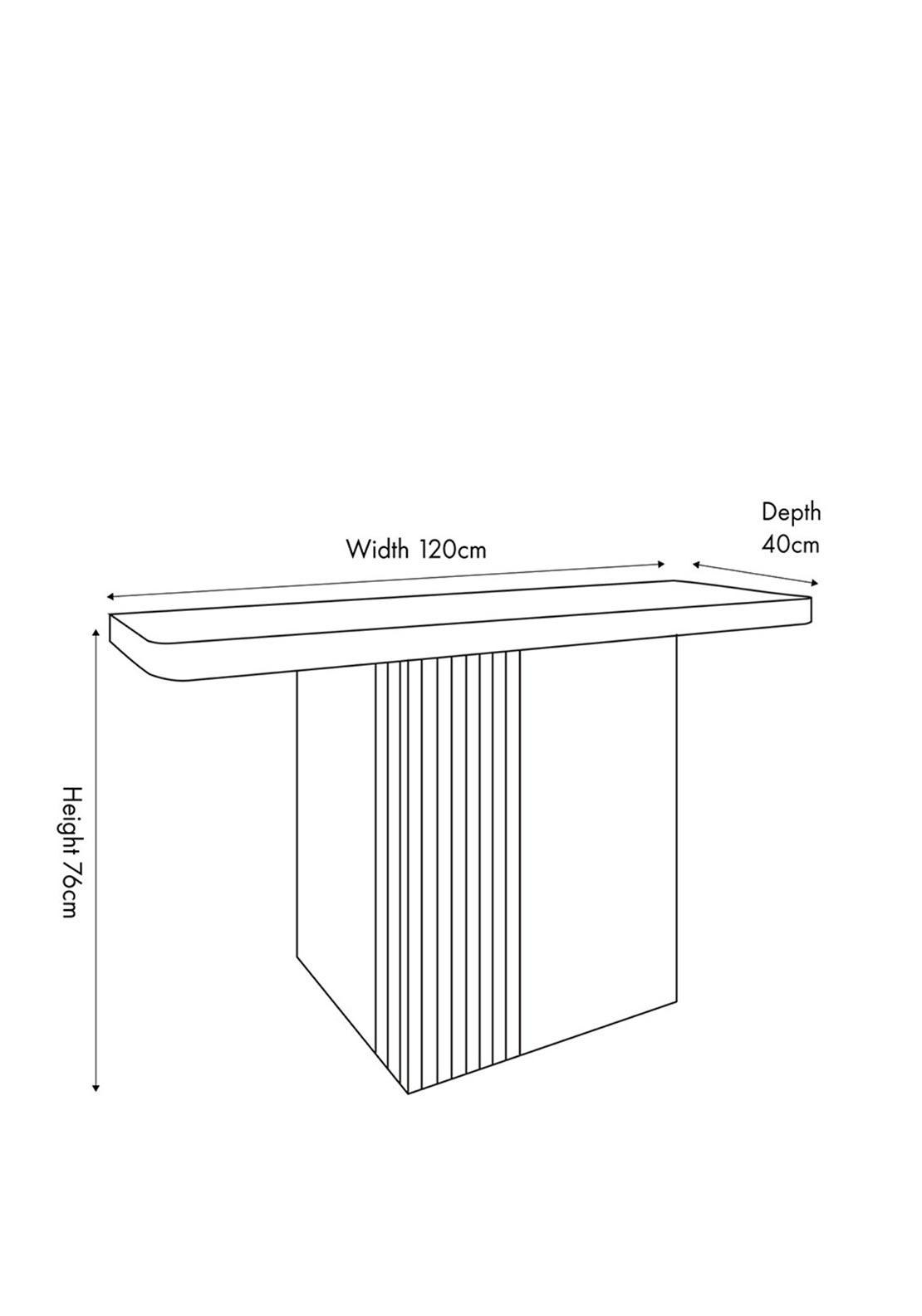 Pacific Elkton Concrete Effect Groove Detail Console Table, Natural