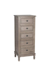 Pacific Ashwell Pine 5 Drawer Tall Boy, Taupe