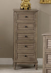 Pacific Ashwell Pine 5 Drawer Tall Boy, Taupe