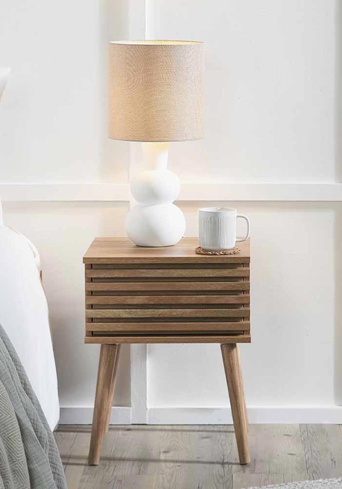 Pacific Larvik Eucalyptus Wood Bedside Table, Brown