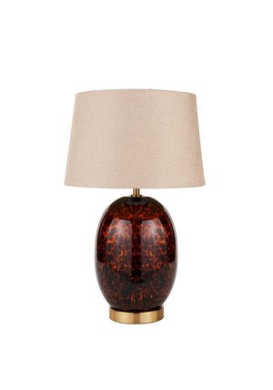 Pacific Lucien Tortoiseshell Glass Tall Table Lamp, Brown