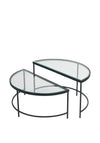 Pacific Marazzi Glass Half Moon Coffee Tables, Black