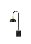 Pacific Mayfair Matt Domed Table Lamp, Black and Gold