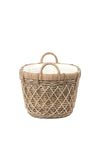 Pacific Rattan Oval Handles Laundry Basket, Brown