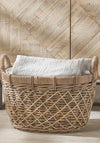 Pacific Rattan Oval Handles Laundry Basket, Brown