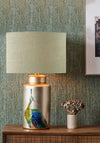 Pacific Avas Peacock Tall Ceramic Table Lamp, Silver