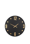 Pacific Metal Retro Wall Clock, Black and Gold