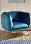 Pacific Lucca Velvet Armchair, Blue