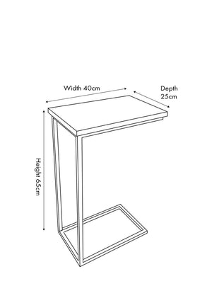 Pacific Soho Supper Side Table, Grey and Black