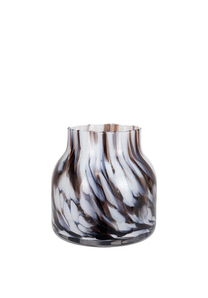 Pacific Tortoiseshell Glass Vase, Brown and White