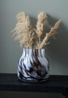 Pacific Tortoiseshell Glass Vase, Brown and White