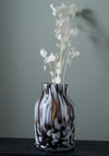 Pacific Tortoiseshell Tall Glass Vase, Brown and White
