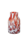 Pacific Tortoiseshell Tall Glass Vase, Red and White