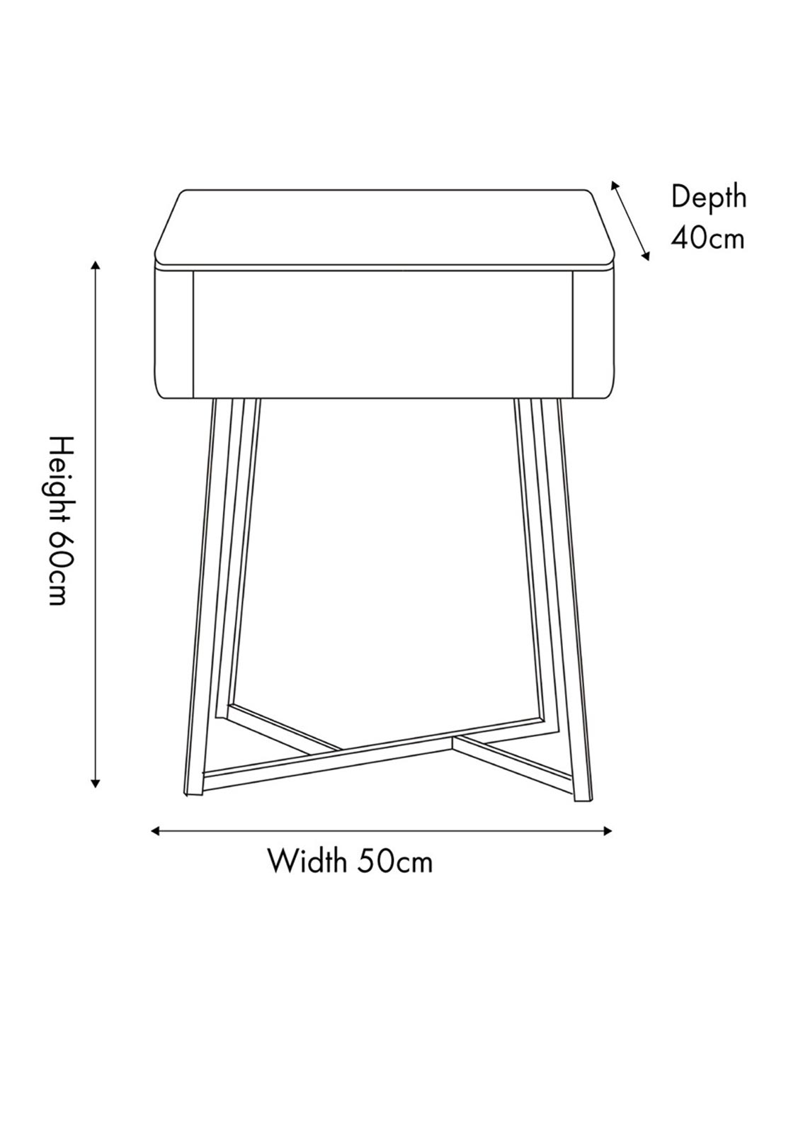 Pacific Ukiah Oak Veneer Bedside Table, Grey and Black