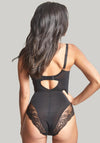 Panache Ana Plunge Sheer Panel Bodysuit, Black
